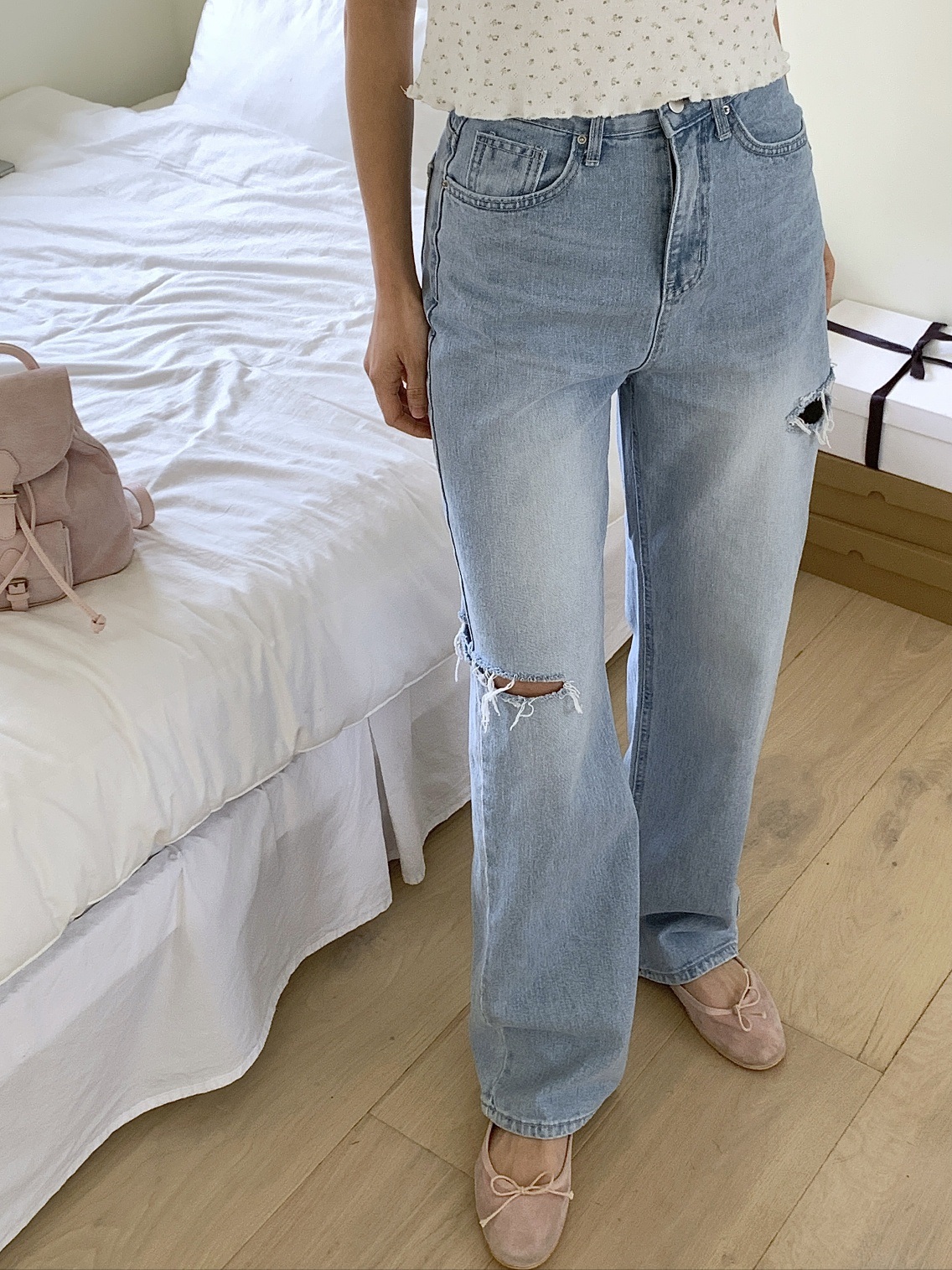 ダメージスリットストレートデニムパンツ | 詳細画像10