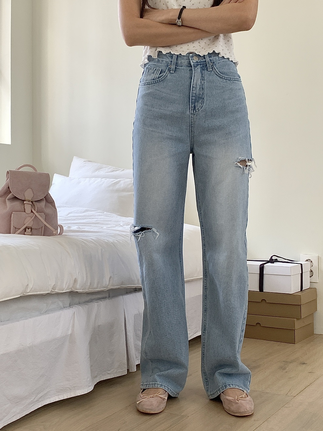 ダメージスリットストレートデニムパンツ | 詳細画像11