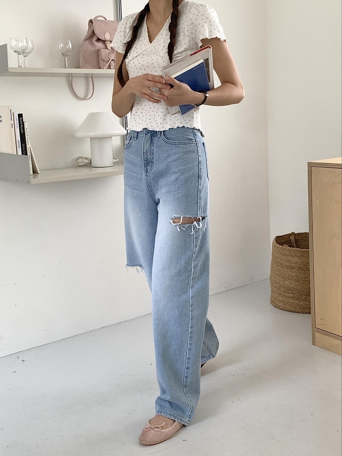 ダメージスリットストレートデニムパンツ | 詳細画像14