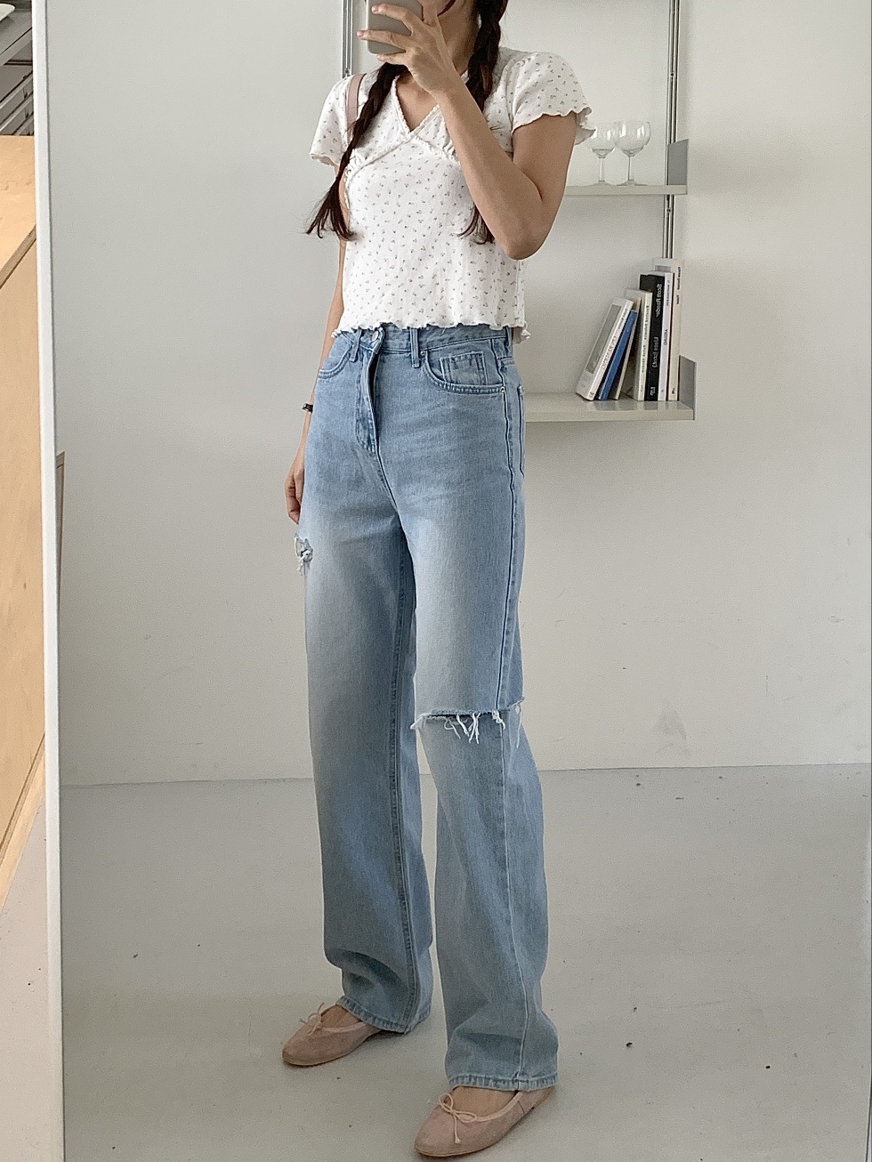 ダメージスリットストレートデニムパンツ | 詳細画像21