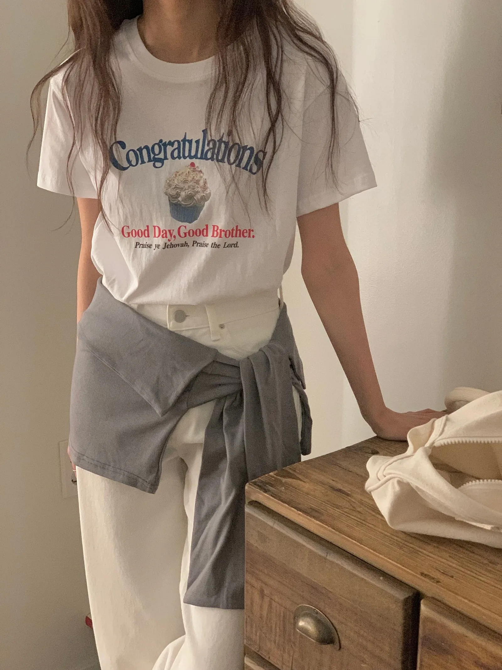 カップケーキプリント半袖Tシャツ | 詳細画像1