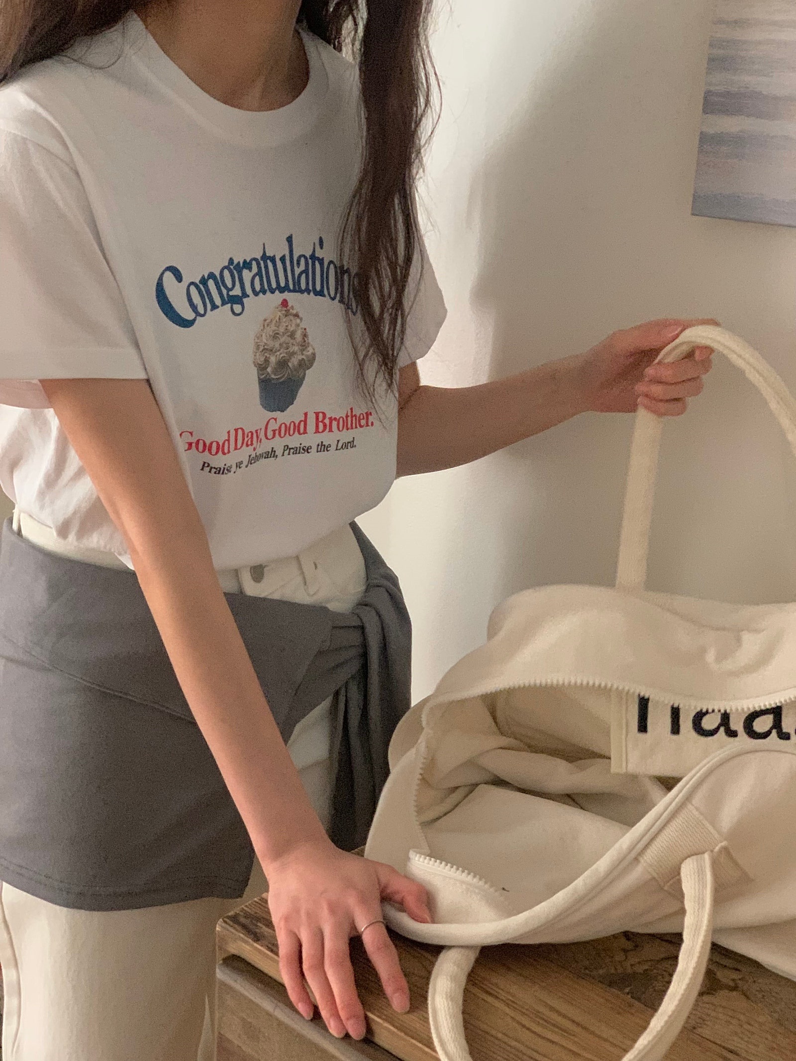 カップケーキプリント半袖Tシャツ | 詳細画像6