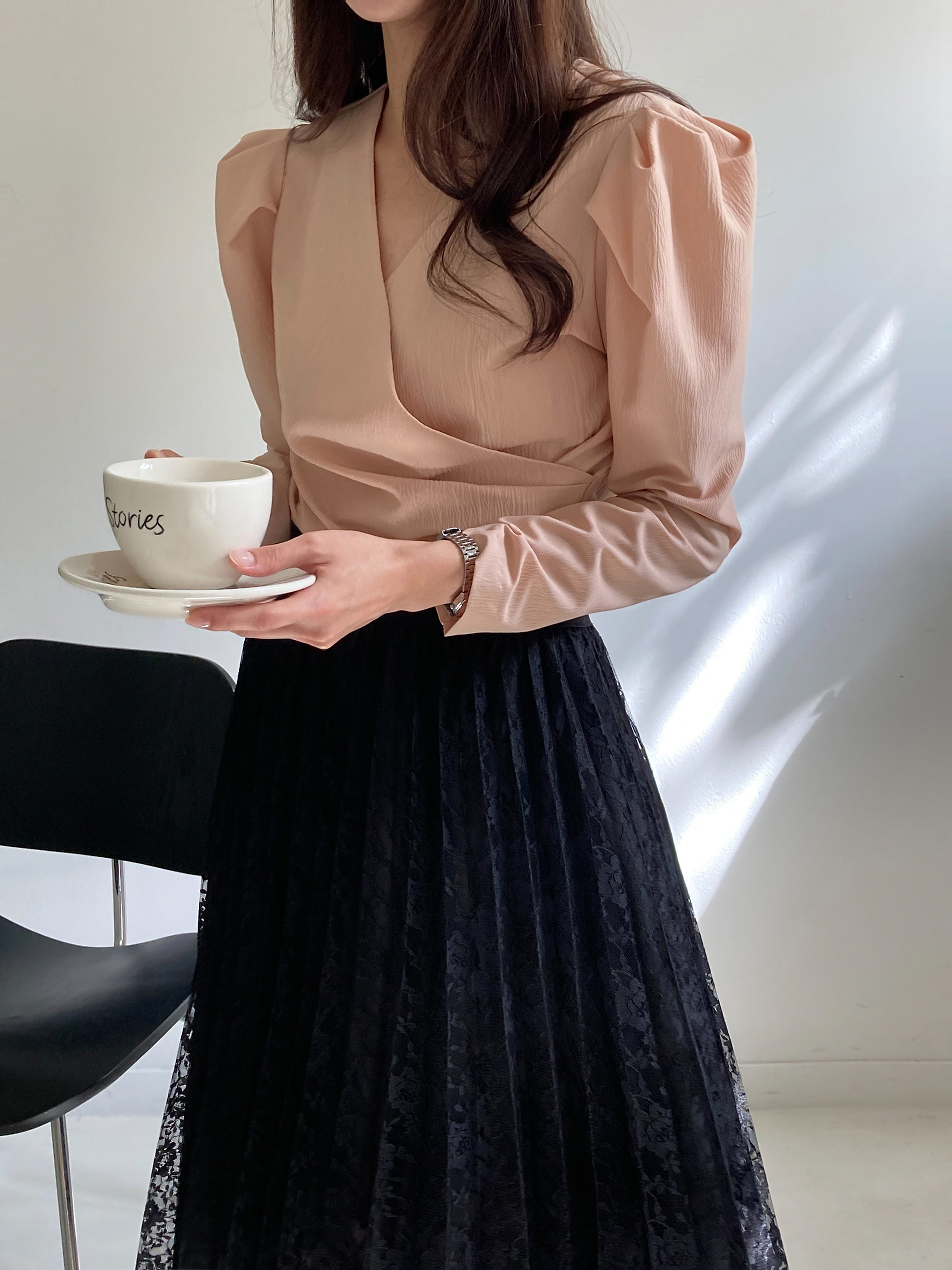 タックカシュクールパフリンクルブラウス | 詳細画像3