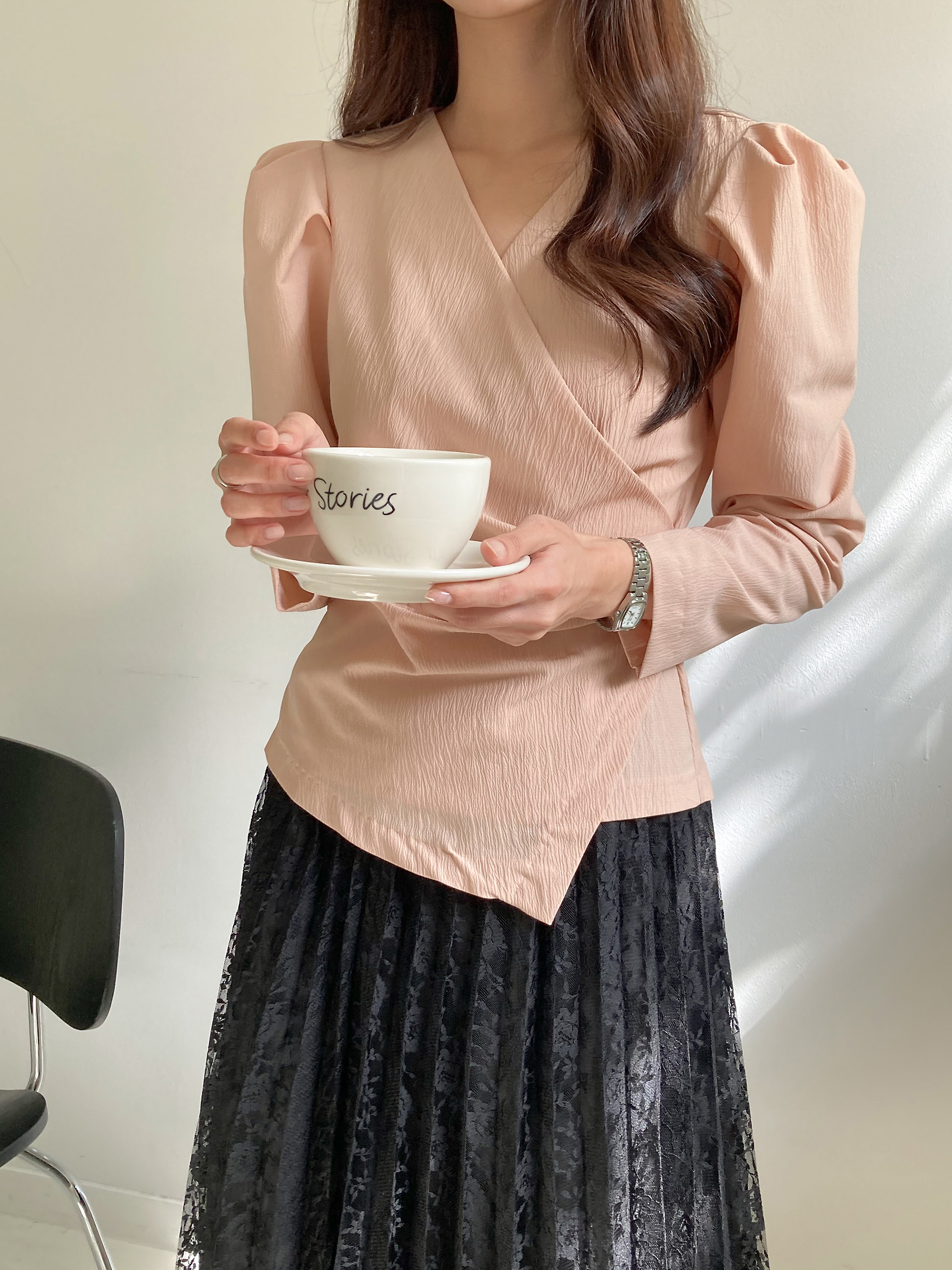 タックカシュクールパフリンクルブラウス | 詳細画像5