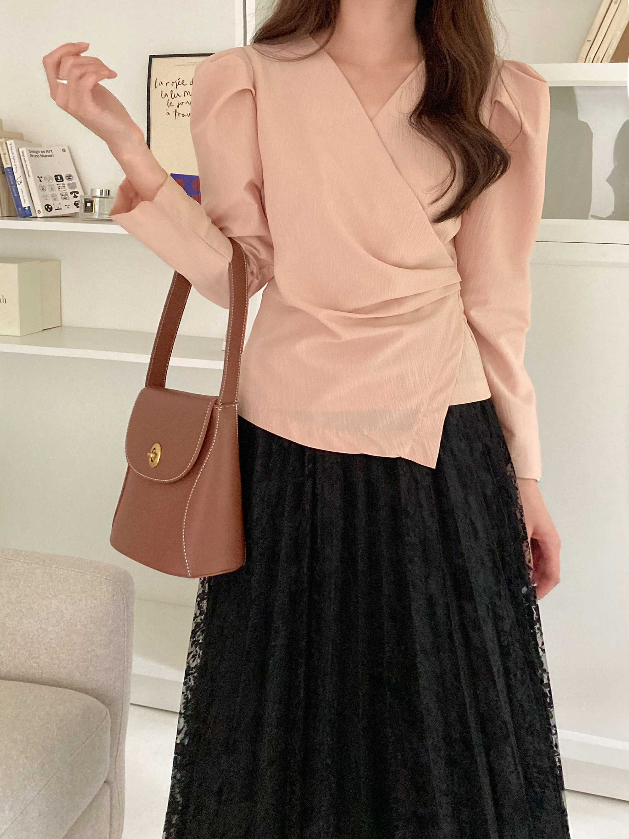 タックカシュクールパフリンクルブラウス | 詳細画像7