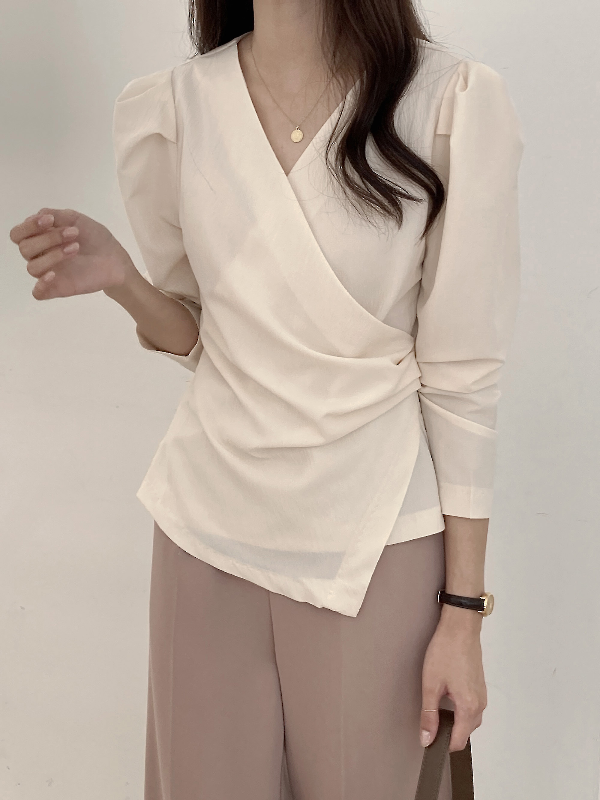 タックカシュクールパフリンクルブラウス | 詳細画像12