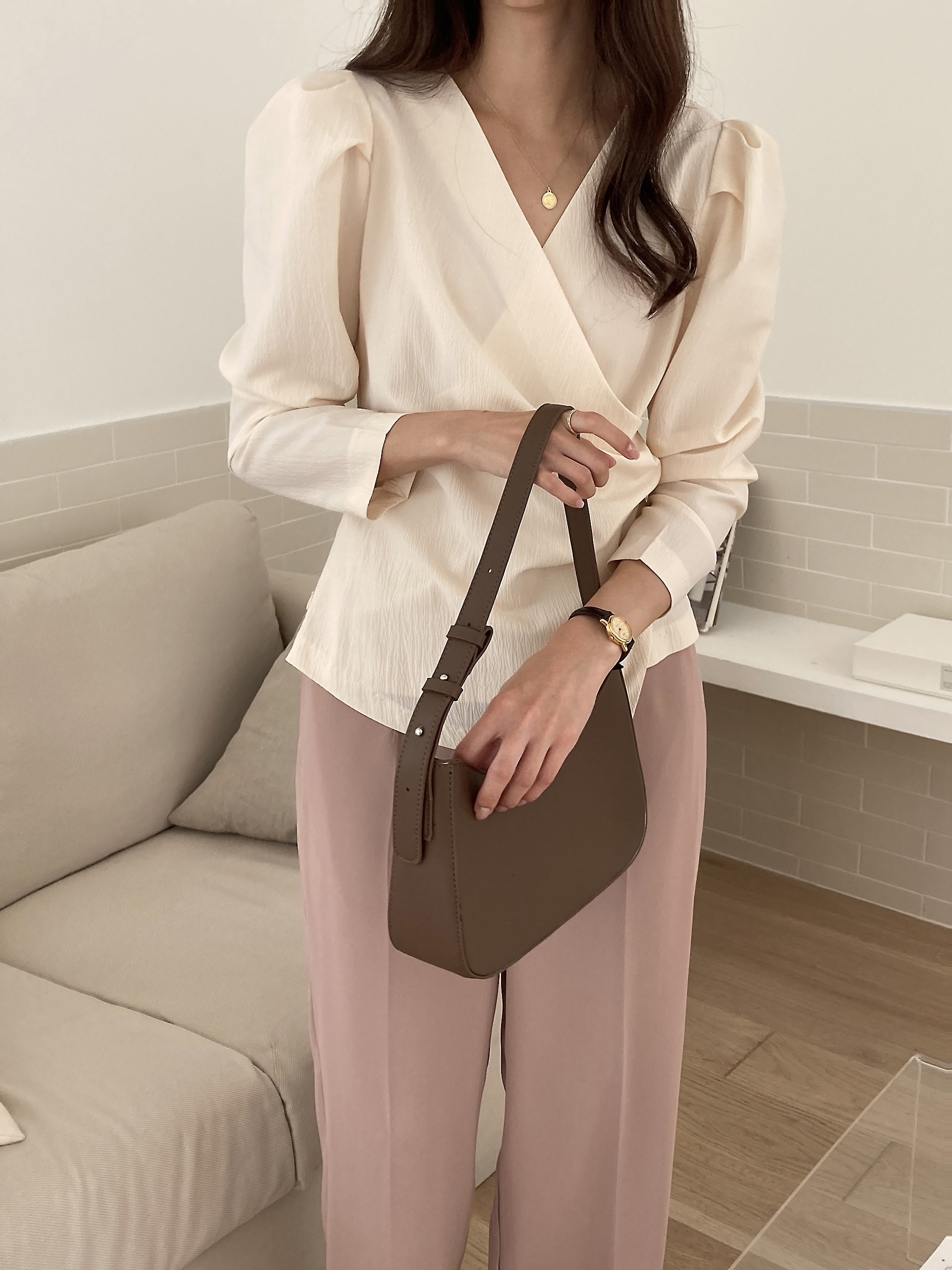 タックカシュクールパフリンクルブラウス | 詳細画像13