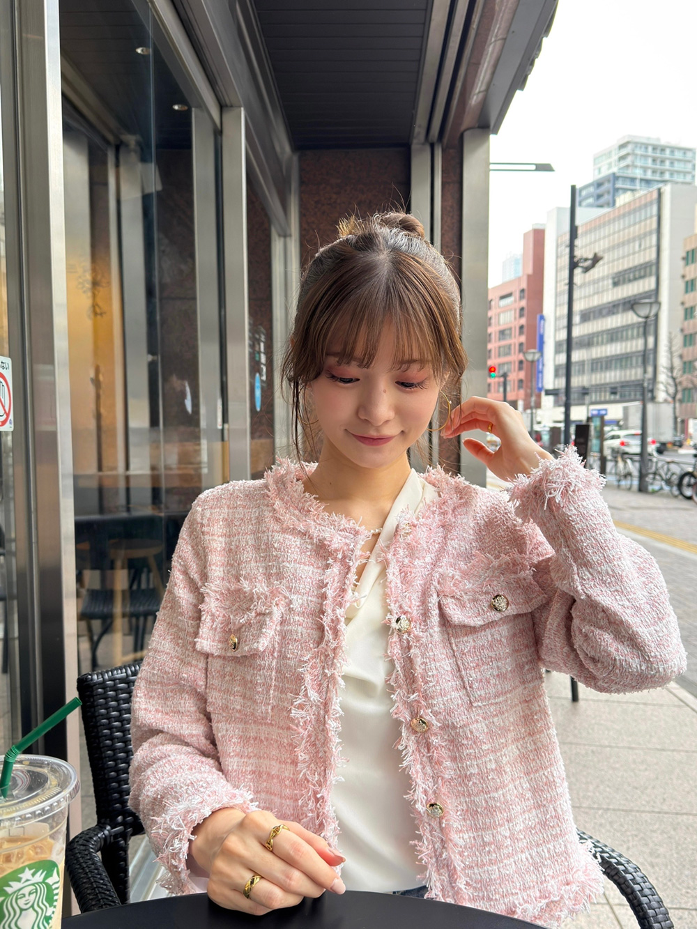フリンジツイードジャケット | レディースファッション通販 - DHOLIC