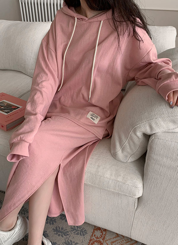 専用です。エムズグレイシーおまとめ2点スカートピンク・パーカー HAPPYラベルパーカー&スリットロングスカートSET | レディース