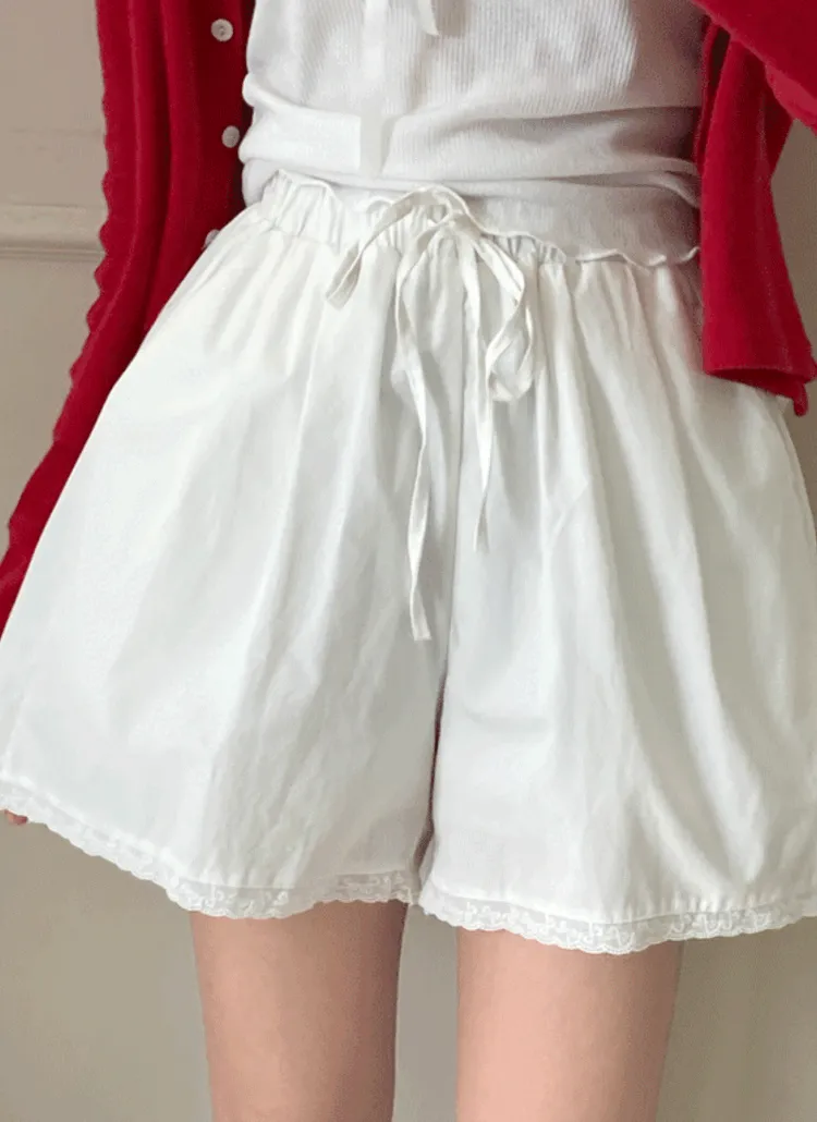 ドロストタックレースヘムショートパンツ | creamsugar | 詳細画像1