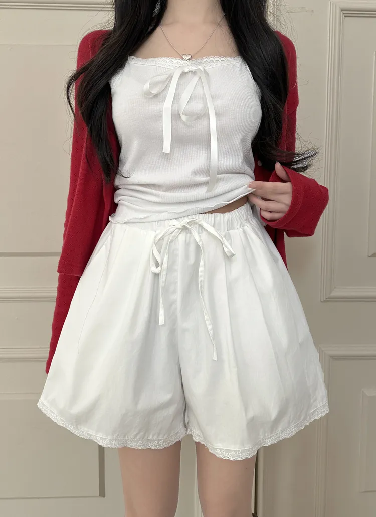 ドロストタックレースヘムショートパンツ | creamsugar | 詳細画像5