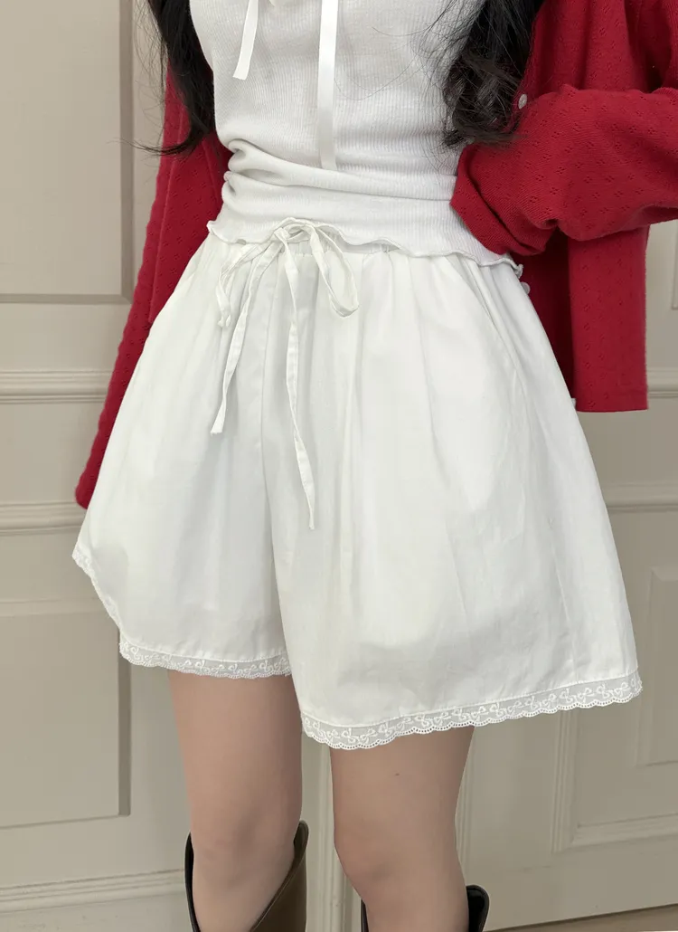 ドロストタックレースヘムショートパンツ | creamsugar | 詳細画像6