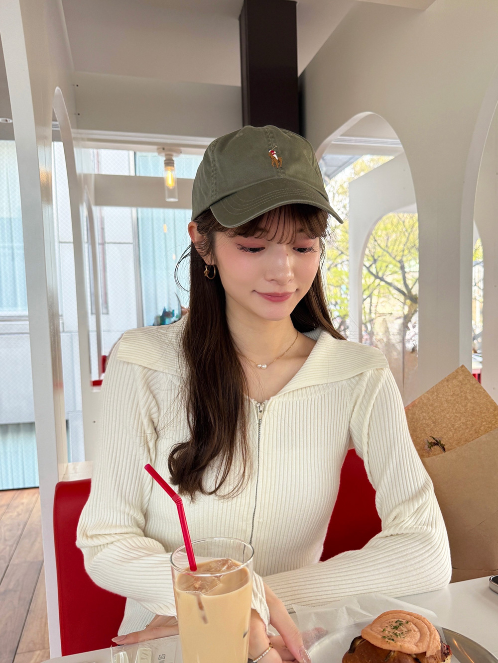 ウール混ビッグカラーダブルジップリブカーディガン | 詳細画像2