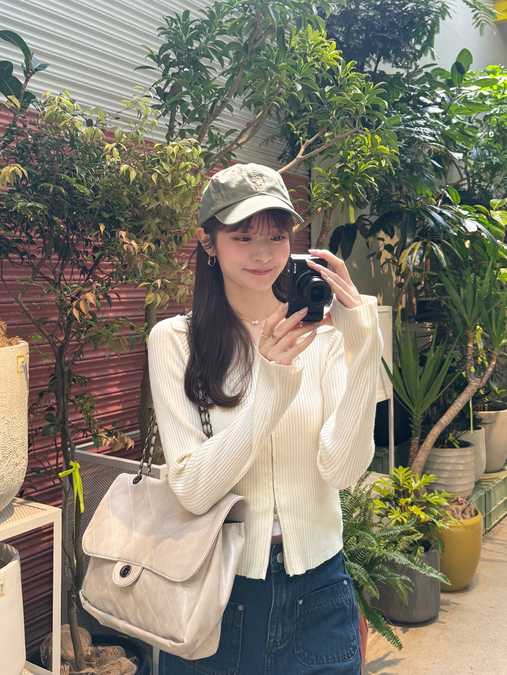 ウール混ビッグカラーダブルジップリブカーディガン | 詳細画像12