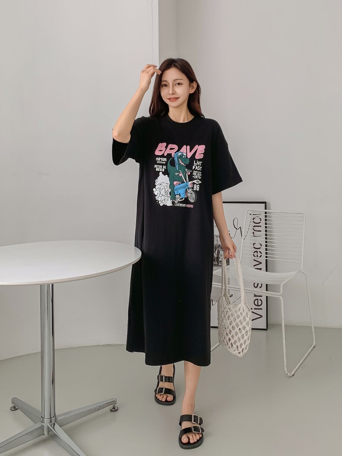 ダイナソープリント半袖Tシャツワンピース | 詳細画像11