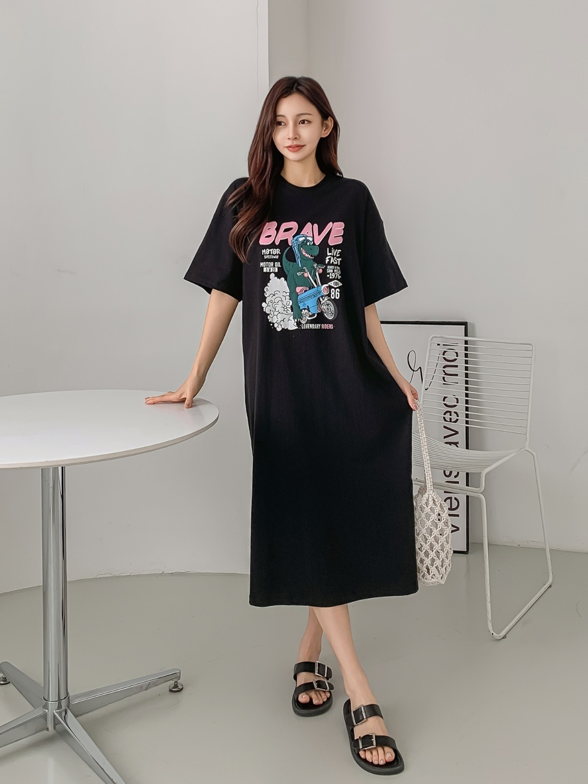 ダイナソープリント半袖Tシャツワンピース | 詳細画像13