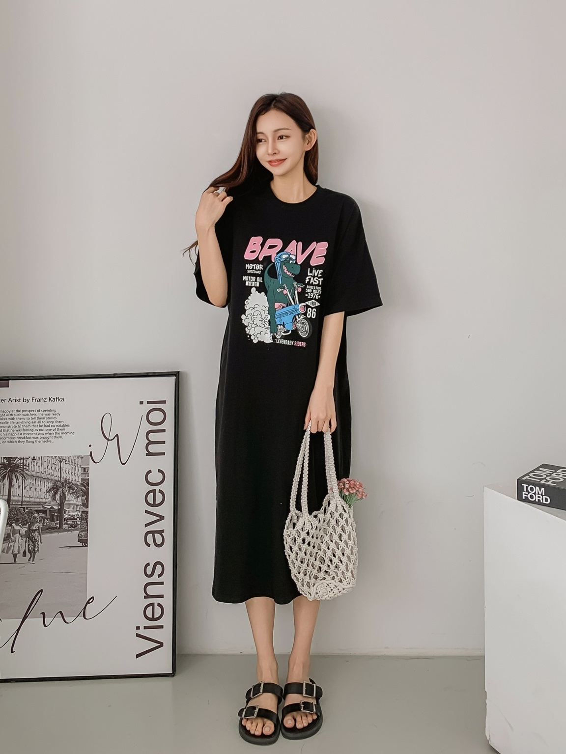 ダイナソープリント半袖Tシャツワンピース | 詳細画像14