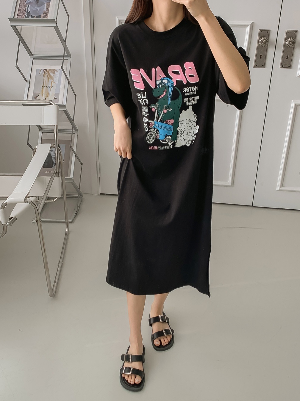 ダイナソープリント半袖Tシャツワンピース | 詳細画像17