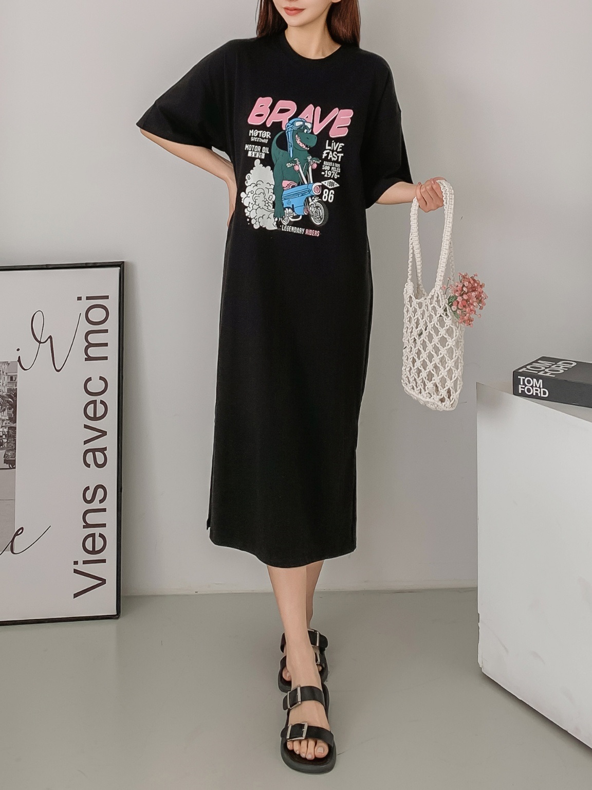 ダイナソープリント半袖Tシャツワンピース | 詳細画像19