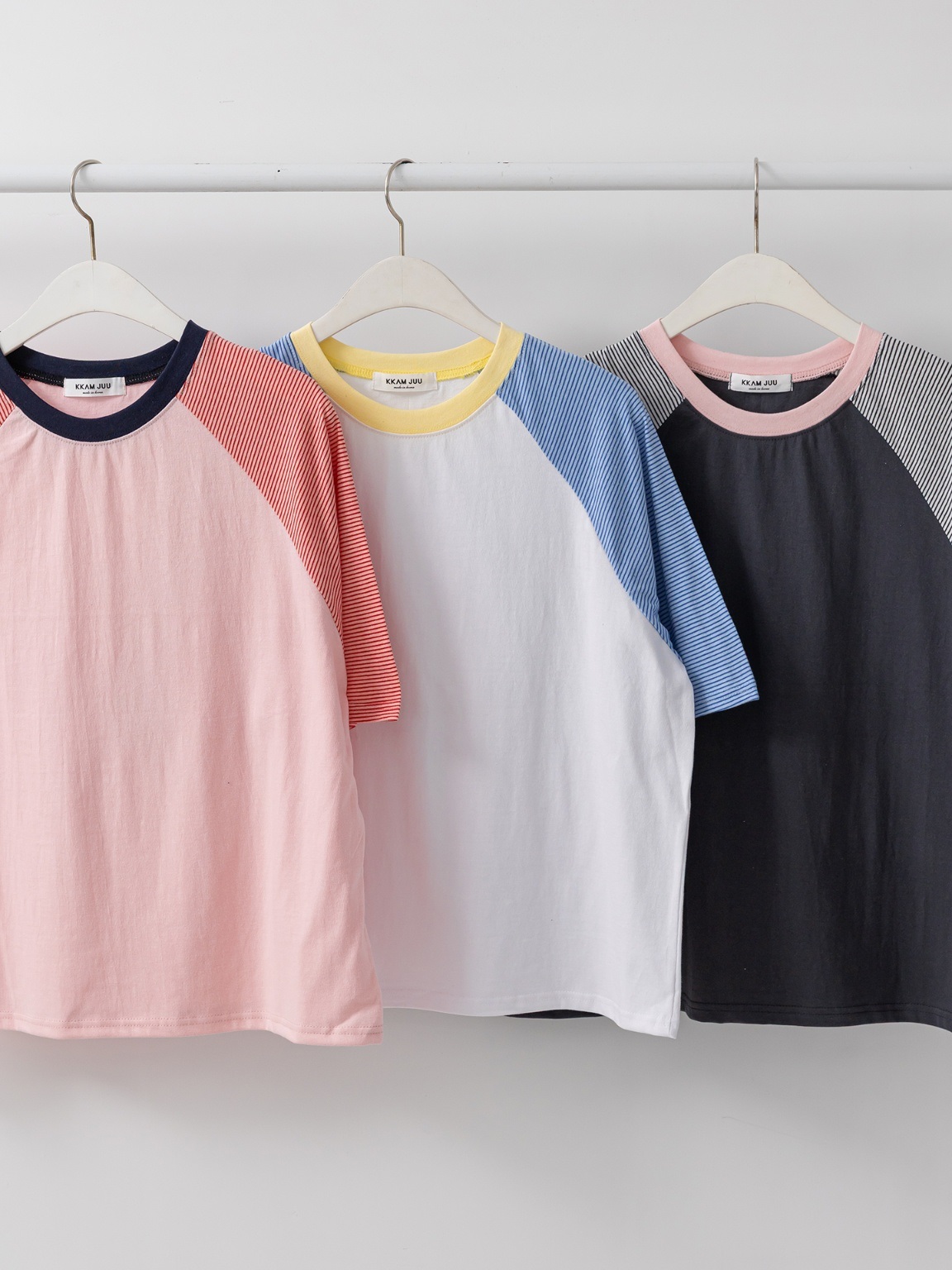 配色ラウンドボーダーラグラン半袖Tシャツ | 詳細画像20