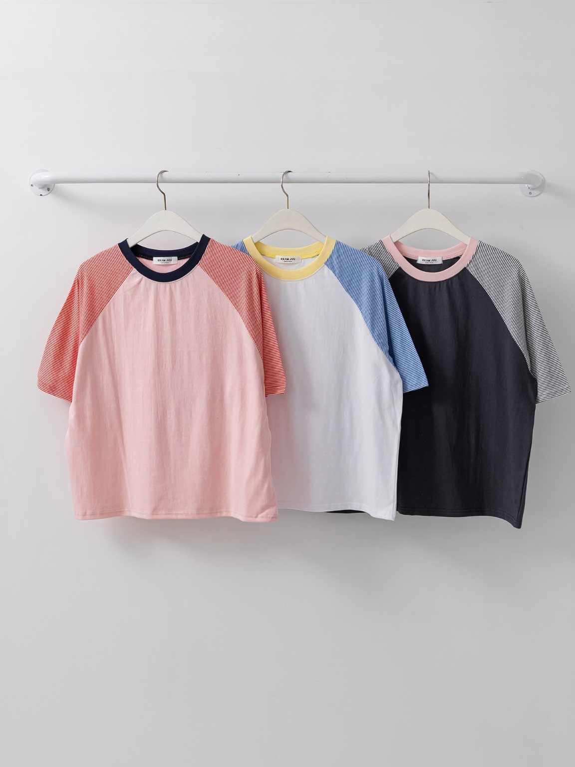 配色ラウンドボーダーラグラン半袖Tシャツ | 詳細画像21