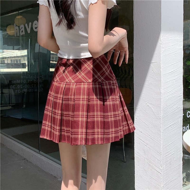 パンツ裏地チェックハイウエストプリーツミニスカート | 詳細画像9