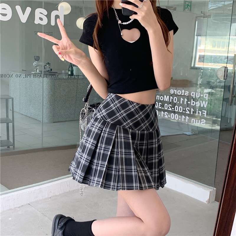 パンツ裏地チェックハイウエストプリーツミニスカート | 詳細画像16