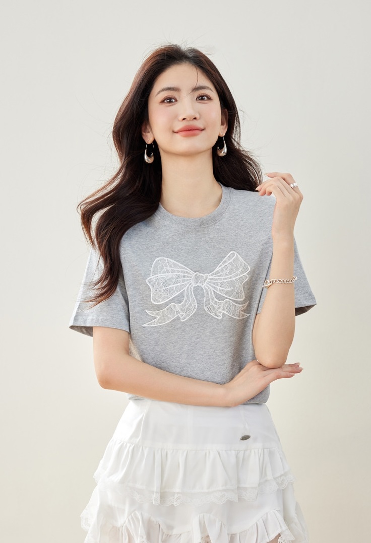 レースリボン刺繍半袖Tシャツ | 詳細画像8