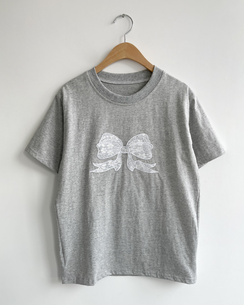 レースリボン刺繍半袖Tシャツ | 詳細画像9