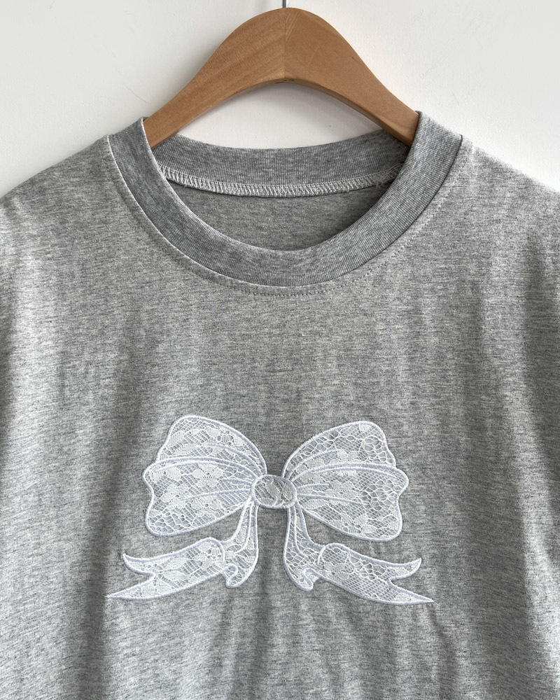 レースリボン刺繍半袖Tシャツ | 詳細画像10