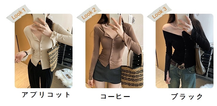 2WAYスリットスリーブリブボタンTシャツ | 詳細画像3