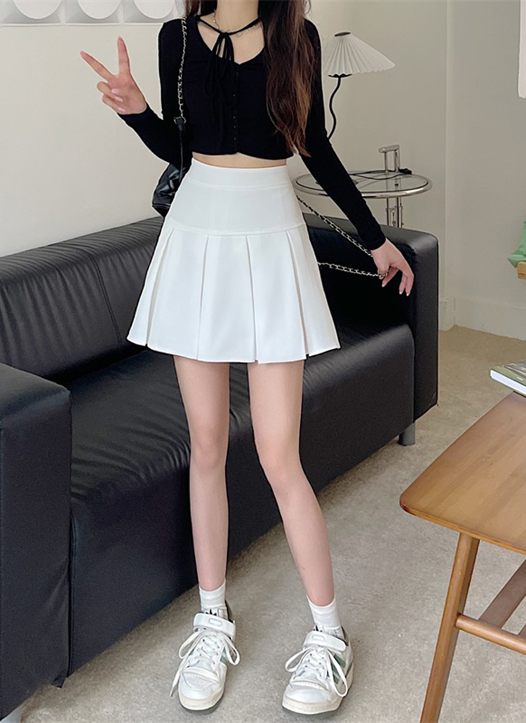 パンツ裏地ボックスプリーツミニスカート | レディースファッション