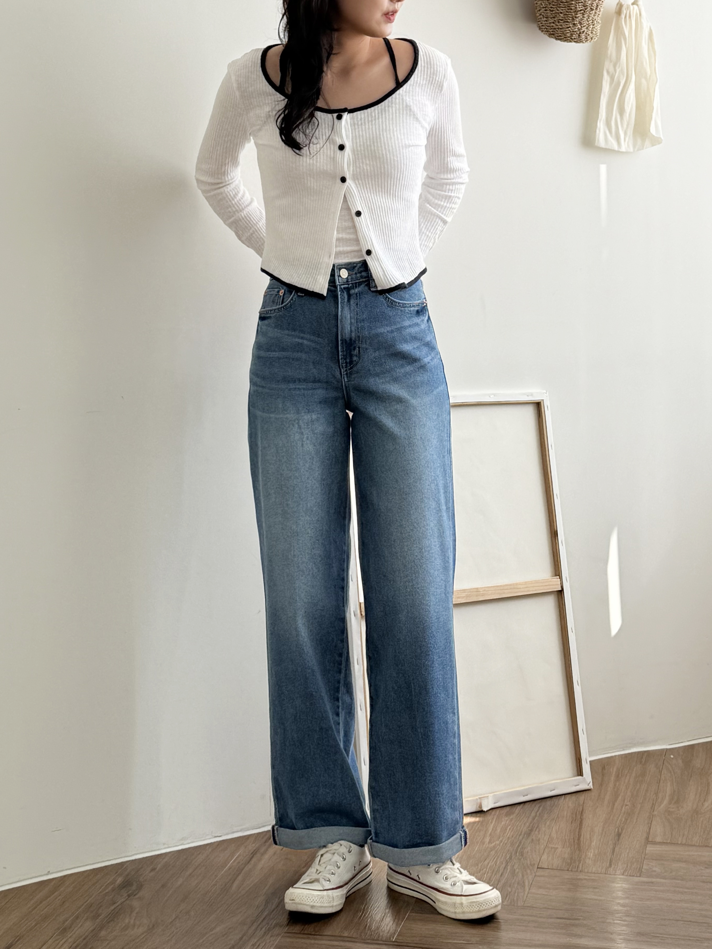 ロールアップワイドストレートデニムパンツ | 詳細画像2