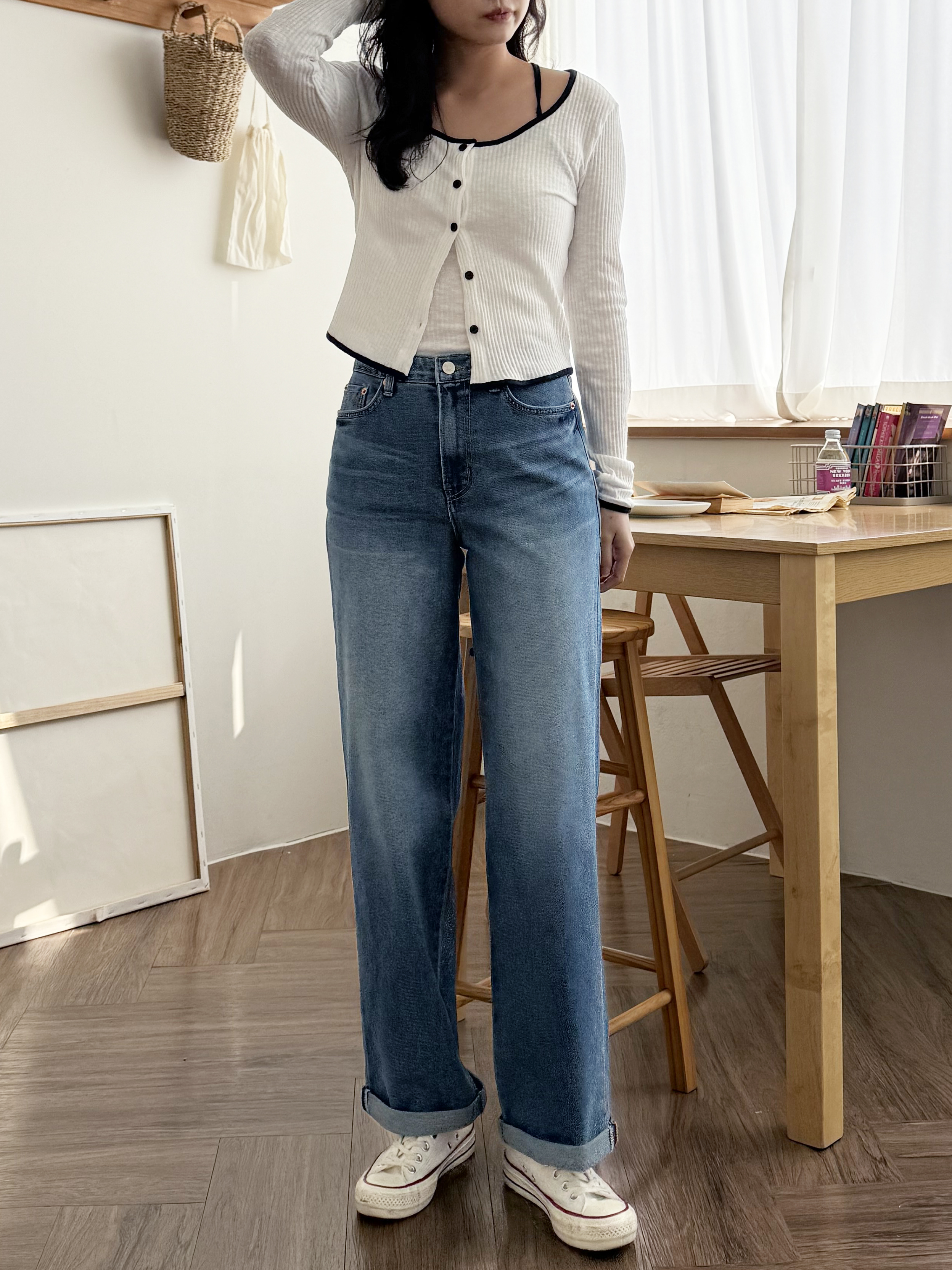 ロールアップワイドストレートデニムパンツ | 詳細画像4