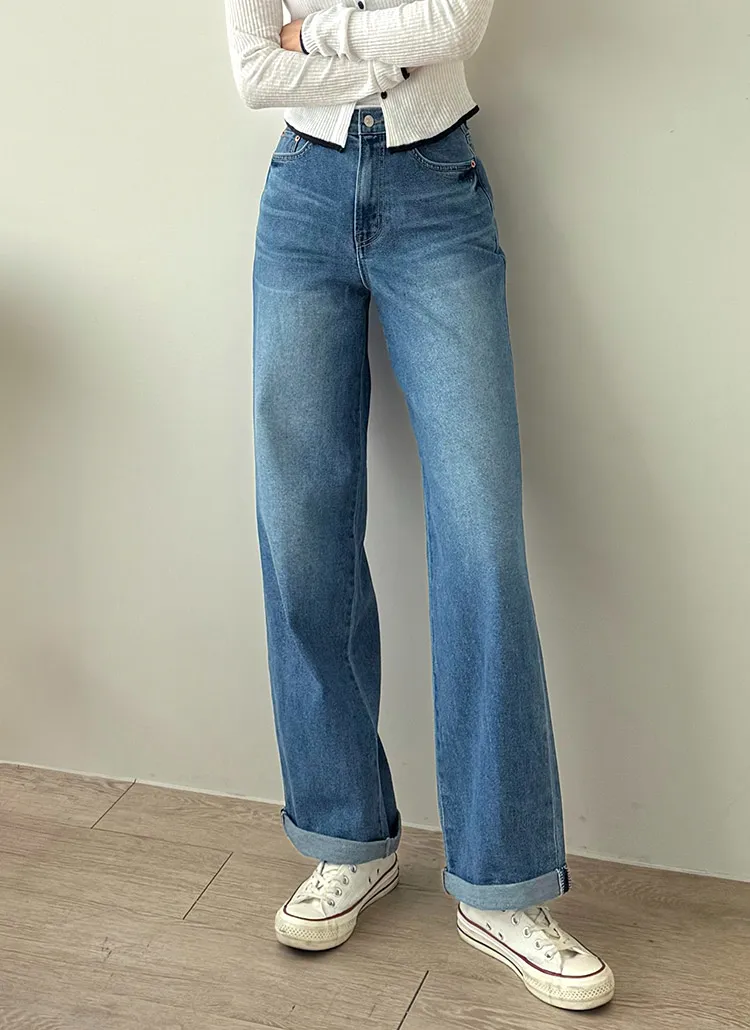 ロールアップワイドストレートデニムパンツ | 詳細画像1