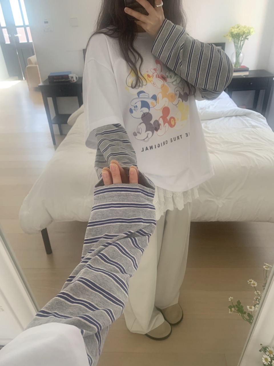 *Disney*カラフルミッキーボーダーレイヤードTシャツ | 詳細画像2