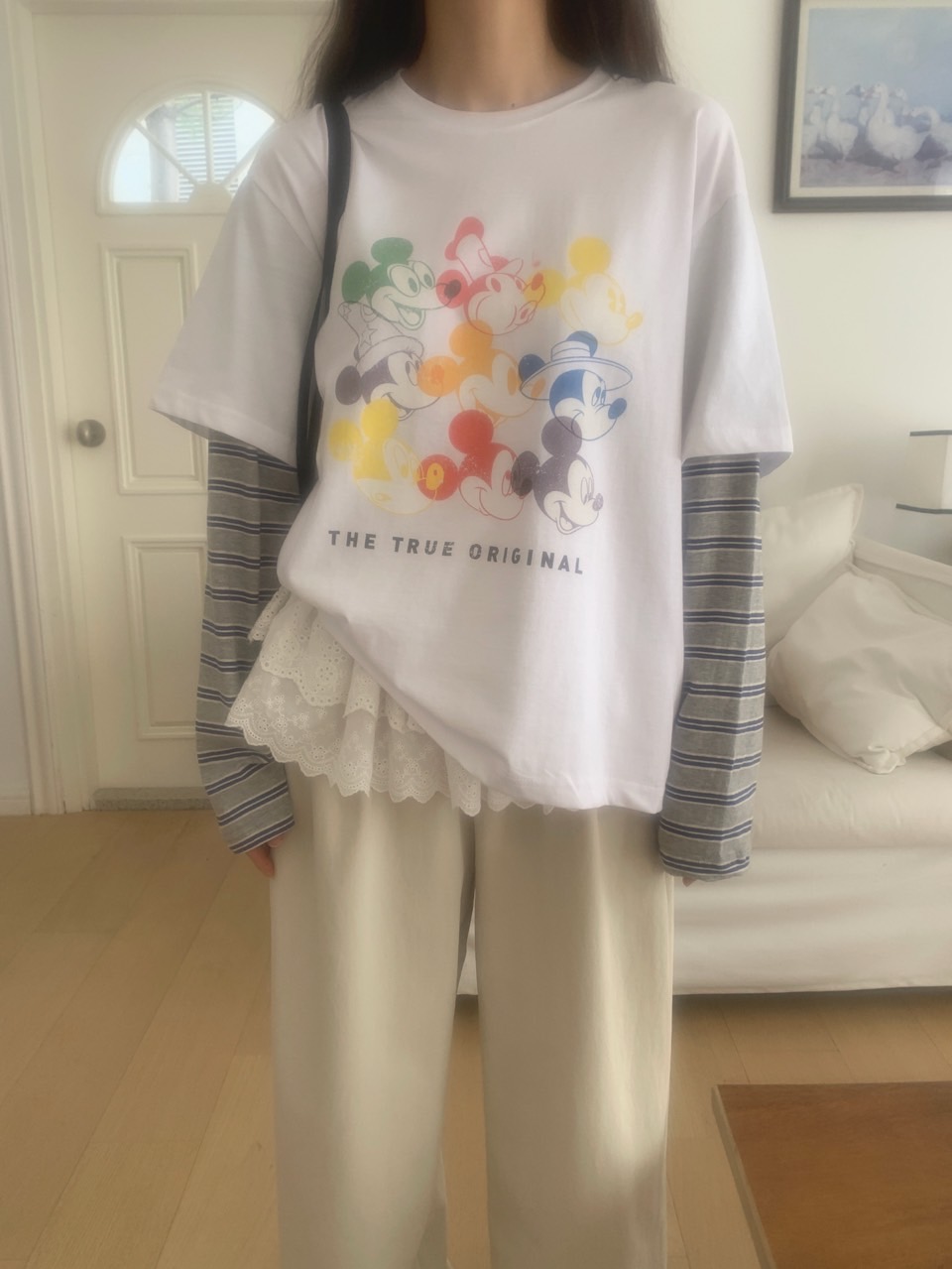 *Disney*カラフルミッキーボーダーレイヤードTシャツ | 詳細画像3