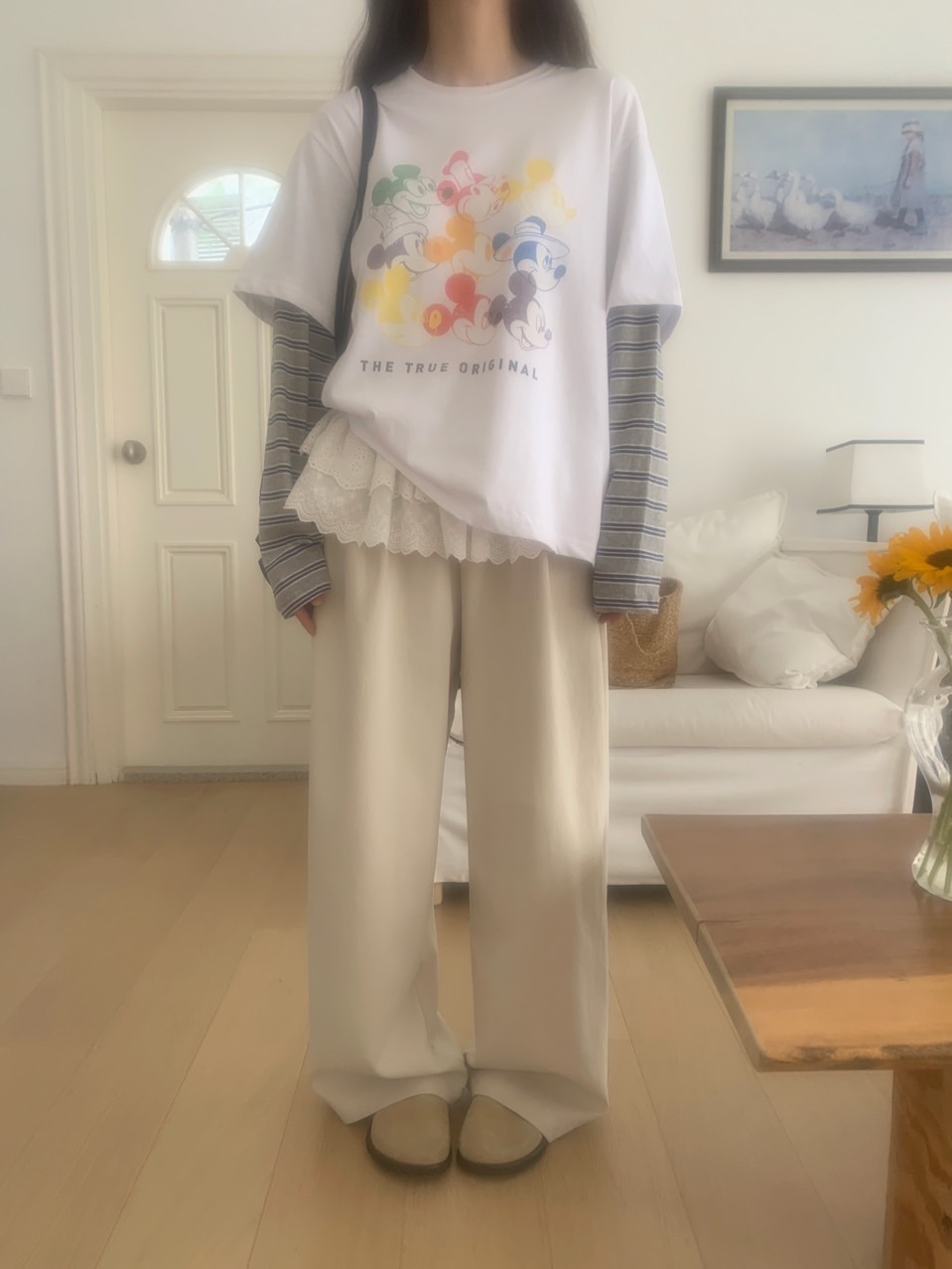 *Disney*カラフルミッキーボーダーレイヤードTシャツ | 詳細画像4