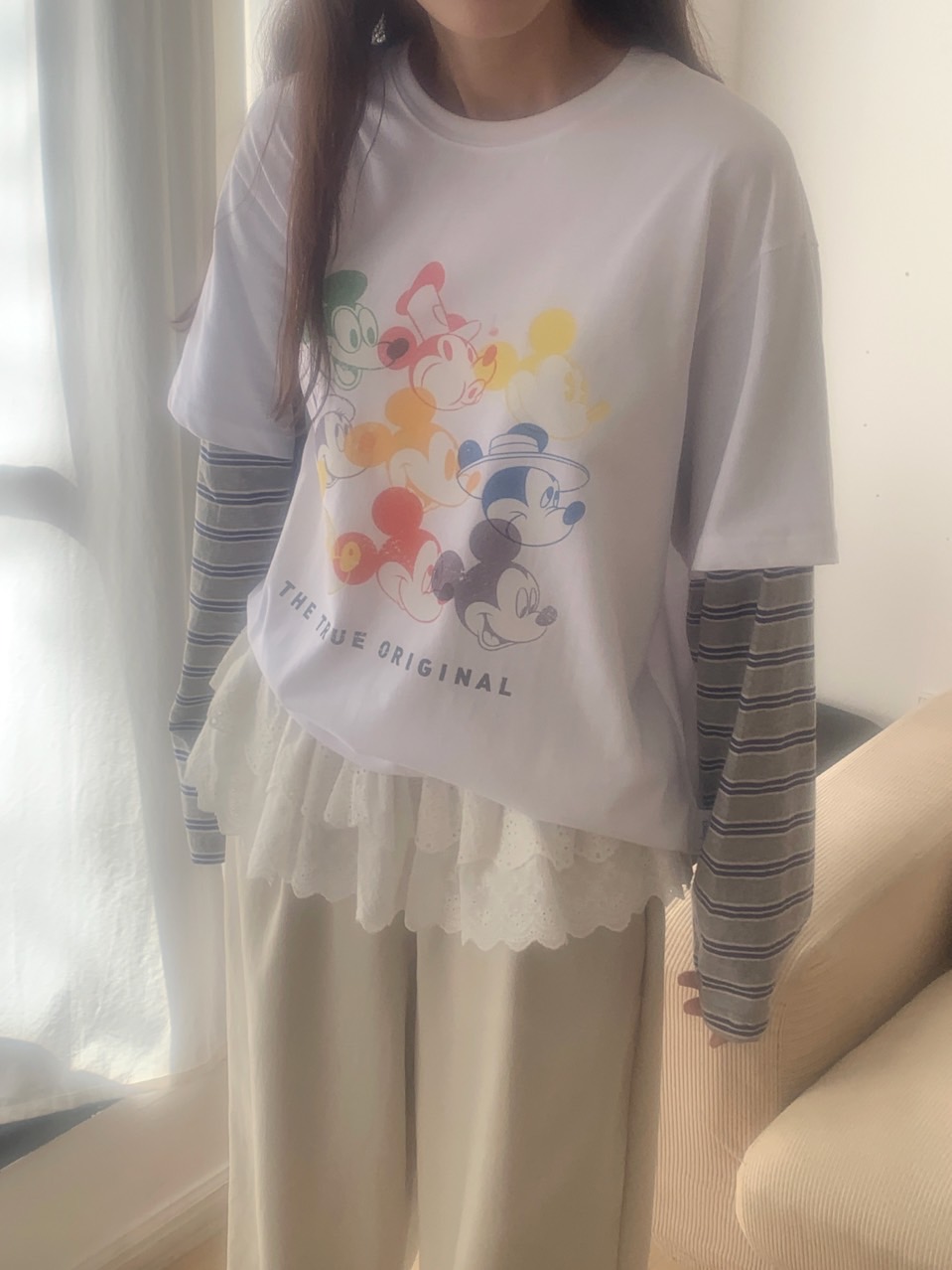 *Disney*カラフルミッキーボーダーレイヤードTシャツ | 詳細画像16