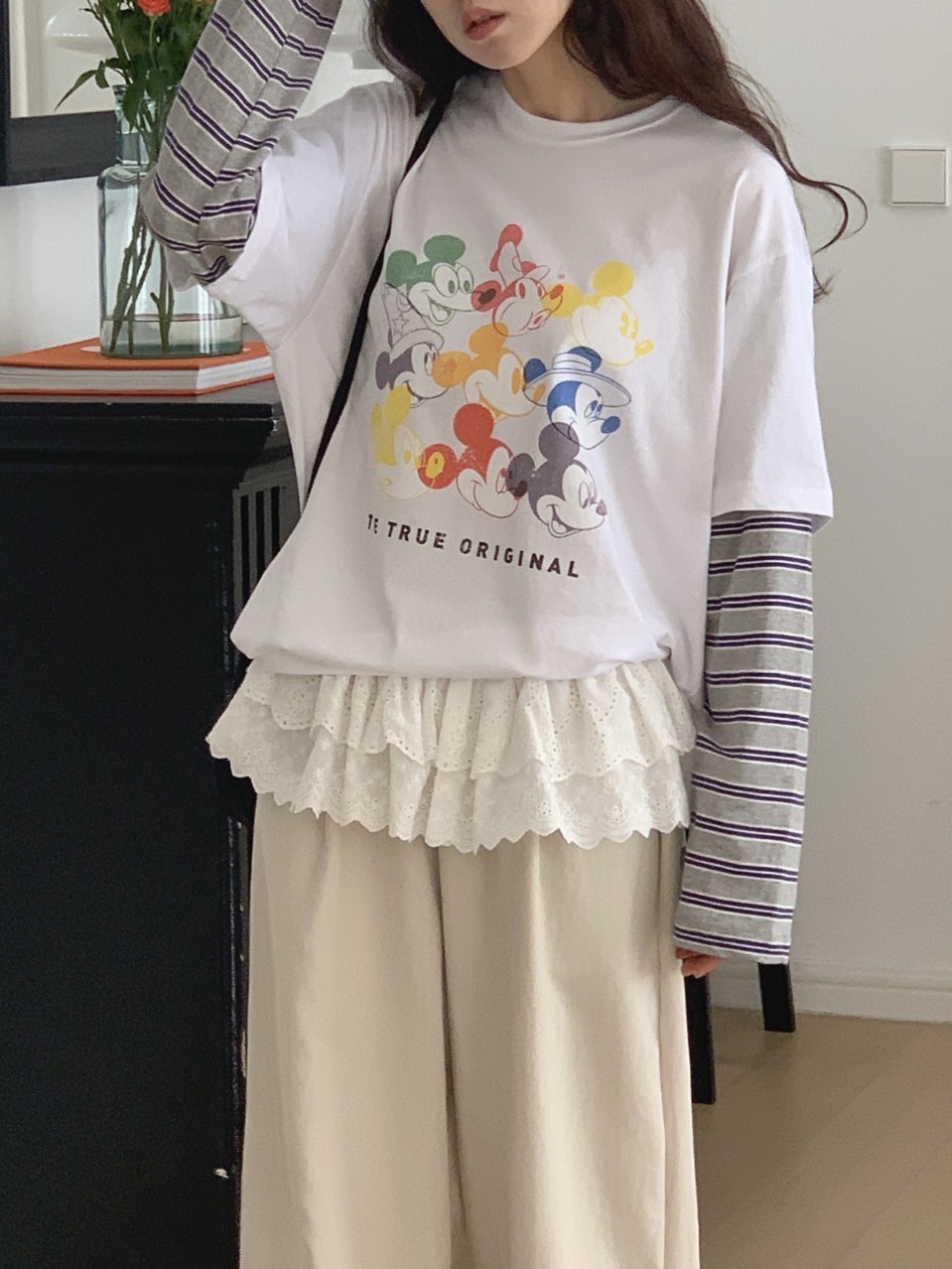 *Disney*カラフルミッキーボーダーレイヤードTシャツ | 詳細画像30