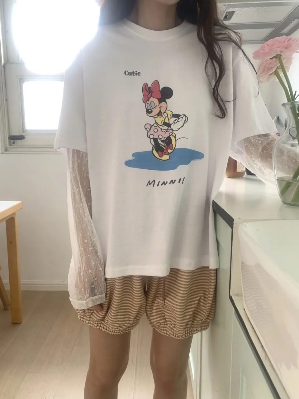 *Disney*CutieミニーレースレイヤードTシャツ | 詳細画像1