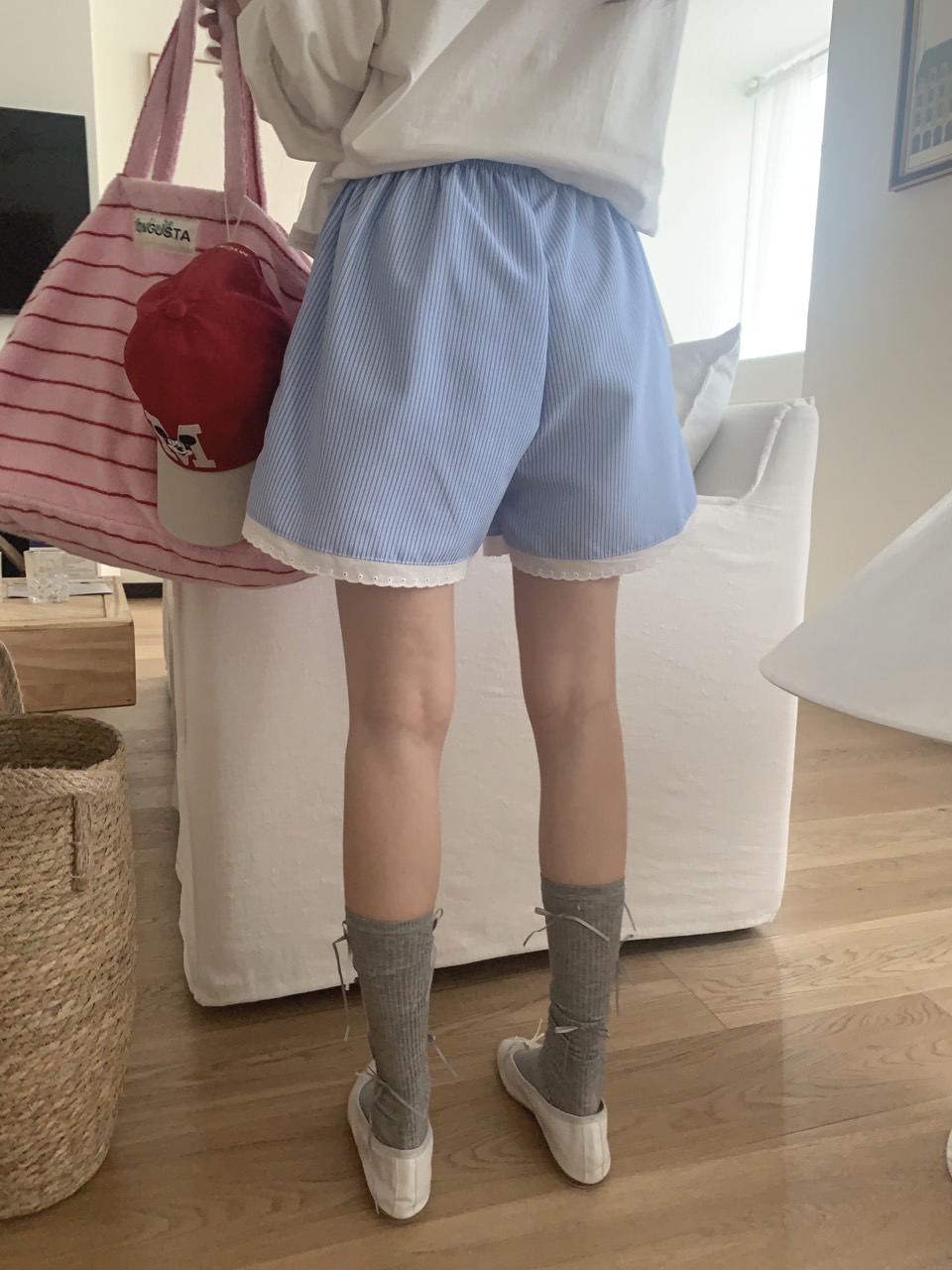 ストライプレースヘムショートパンツ | 詳細画像4