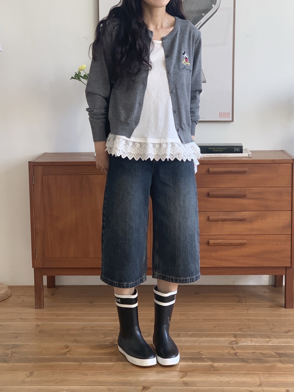 ブラックバミューダデニムパンツ | 詳細画像3