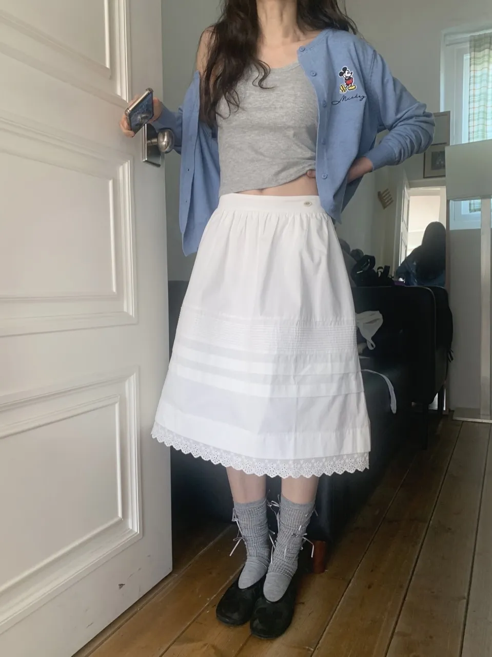 ピンタックレースミディAラインスカート | 詳細画像1