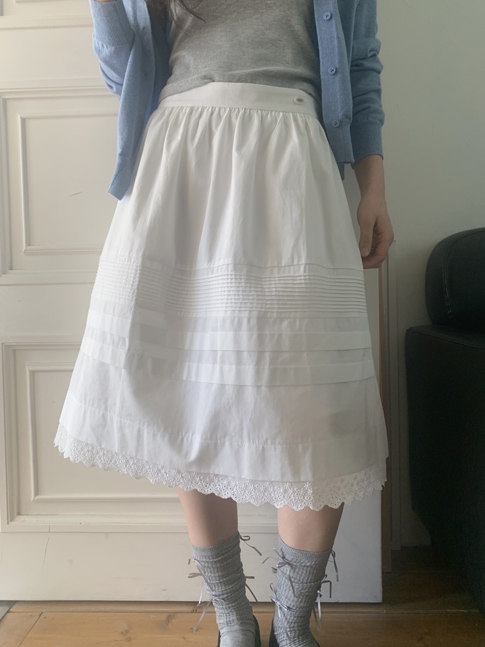 ピンタックレースミディAラインスカート | 詳細画像8