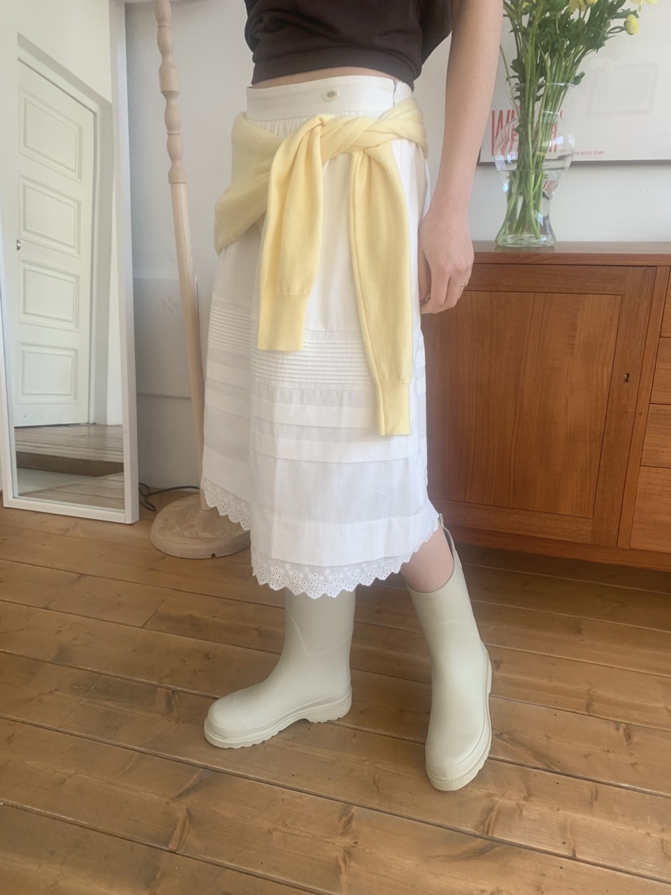 ピンタックレースミディAラインスカート | 詳細画像20