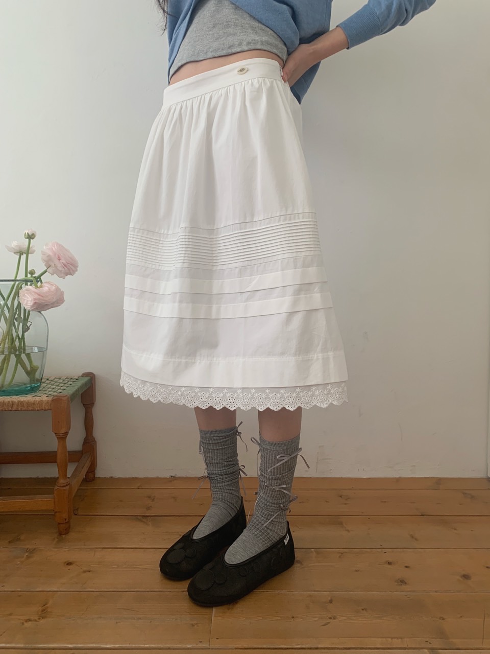 ピンタックレースミディAラインスカート | 詳細画像26