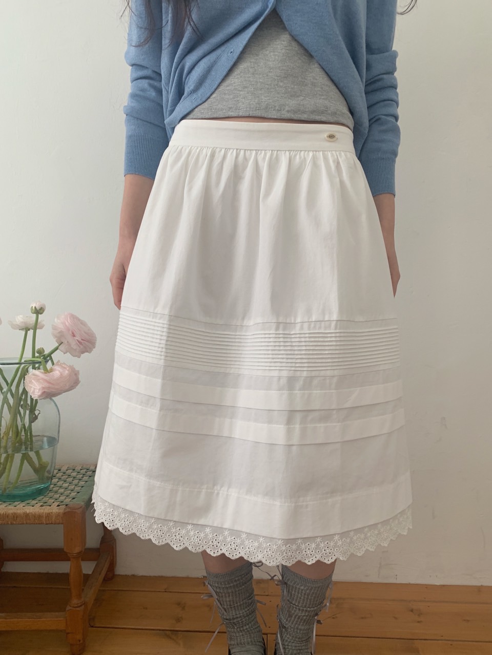 ピンタックレースミディAラインスカート | 詳細画像33