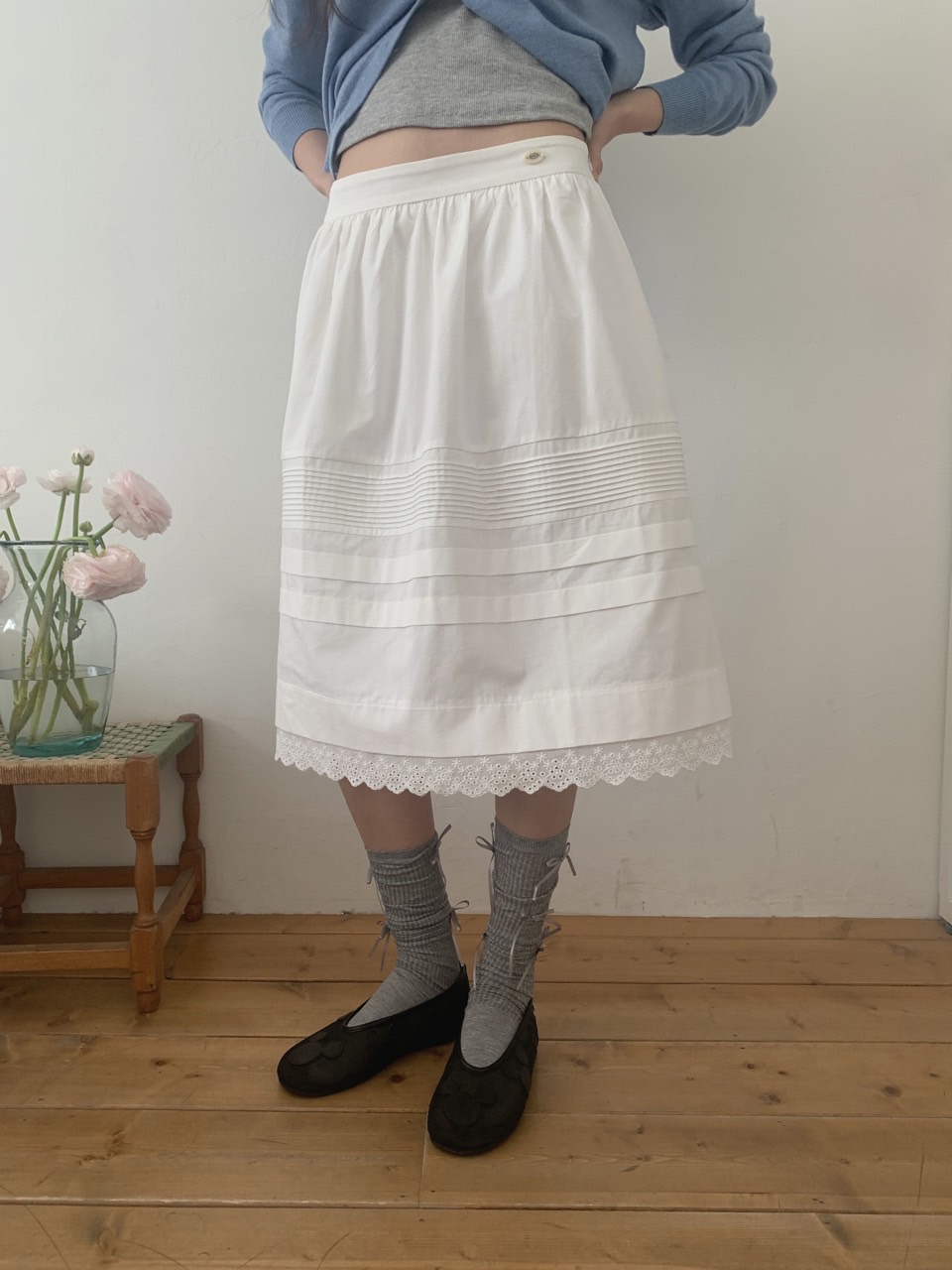 ピンタックレースミディAラインスカート | 詳細画像34