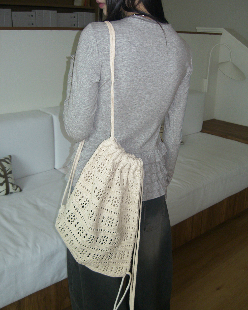 KNITLY ネットロープ ニット バックパック　バッグ KNITLY ネットロープ ニット バックパック バッグ - メルカリ